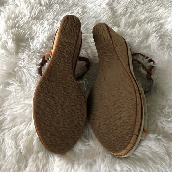 Aldo T-Strap Cork Wedge Sandal - Picture 8 of 8